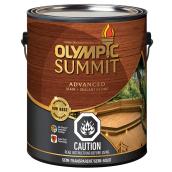 Olympic Summit Exterior Wood Stain and Sealant - Semi-Transparent - Brown Base- 3.78 L