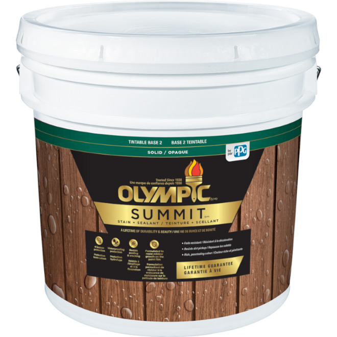 Olympic Summit Advanced Wood Stain and Sealant in One - Solid - Tintable Base 2 - 11.3-L