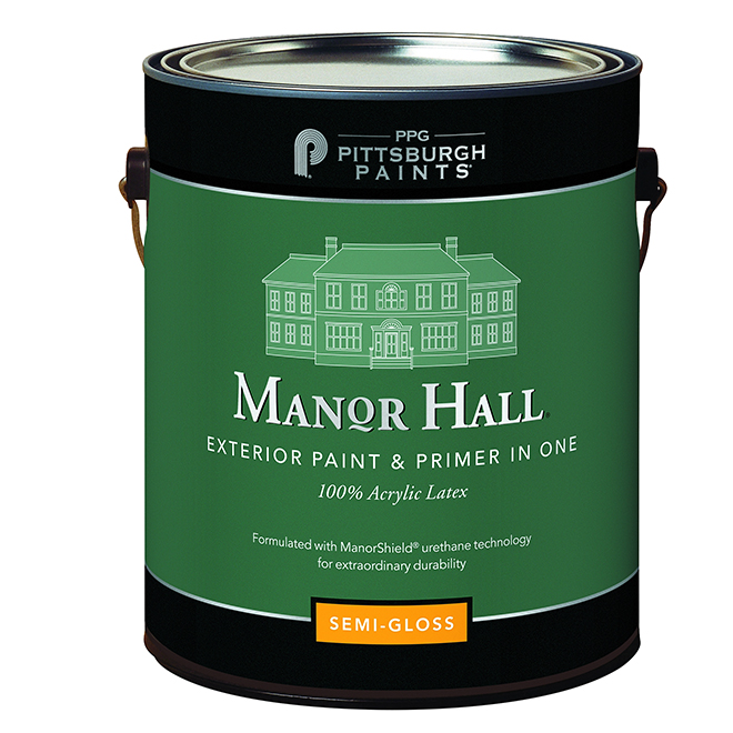 MANOR HALL Exterior Latex Paint/PrimerSuper White SemiGloss 3.78L