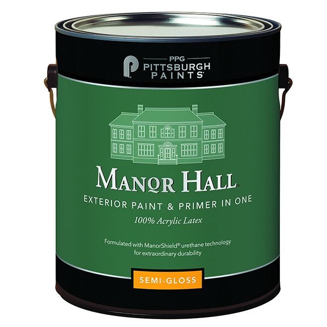 MANOR HALL Exterior Latex Paint/Primer Deep Base SemiGloss 3.78 L