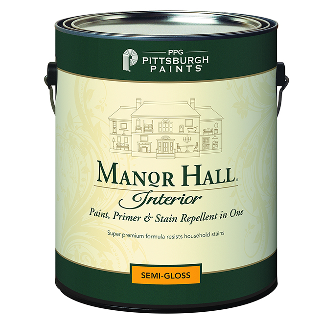 MANOR HALL Paint/Primer Midtone Base SemiGloss 3.78 L 82520C/01