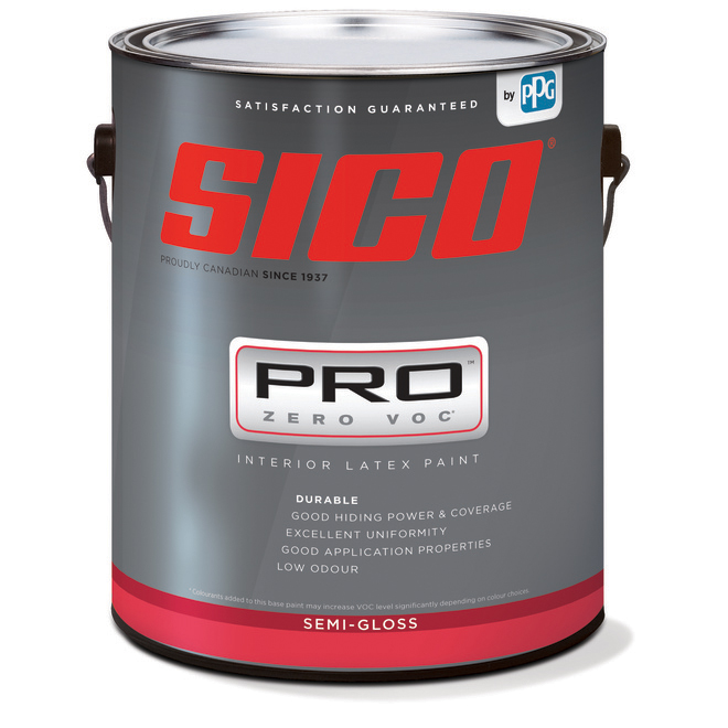 SICO PRO Interior Paint - Latex - Semi-Gloss Finish - 3.78-L - White