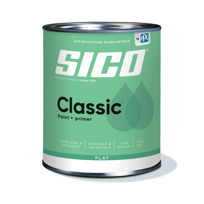 SICO Classic Interior Paint and Primer - Latex - Flat Finish - 946-ml - White