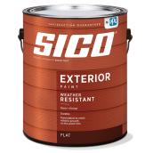 Sico Weather-Resistant Exterior Paint and Primer - Flat - White - 3.78 L