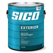 Sico Weather-Resistant Exterior Paint and Primer - Satin - White - 18.9 L