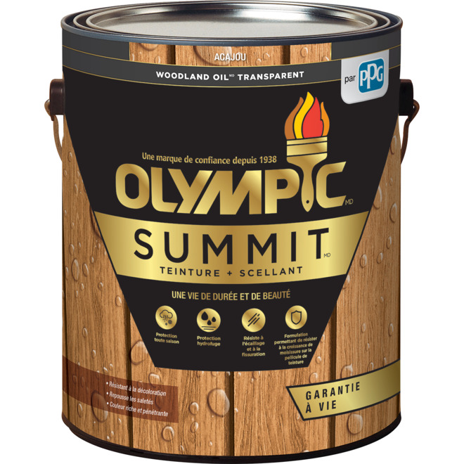 Teinture d'extérieur Olympic Summit pour le bois, semitransparente, 3