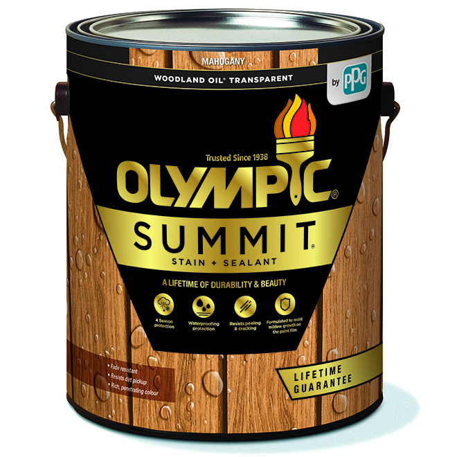 Olympic Summit Woodland Oil 3.78-L Transparent Stain + Sealant - Mahogany