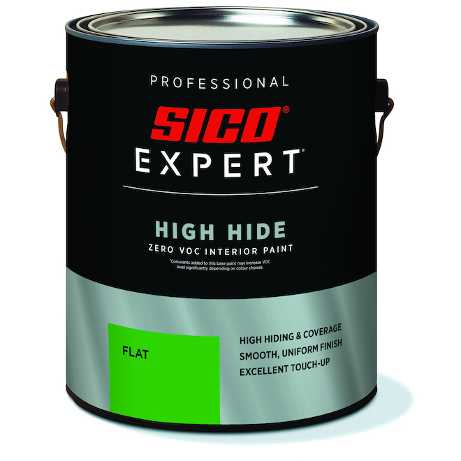 SICO Expert Zero VOC Flat Finish White Interior Tintable Professional Acrylic Paint - 3.78-L