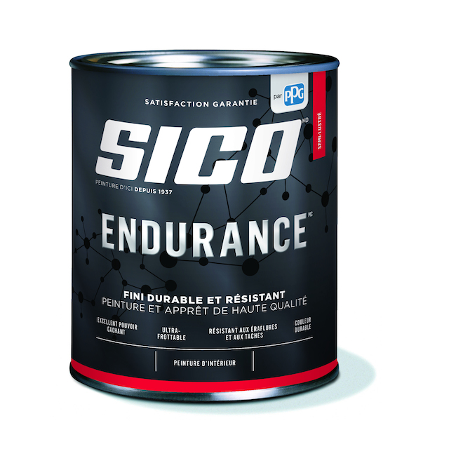 Peinture teintable multicolore Sico Endurance, base blanche, fini semi-lustré (31,99 onces)