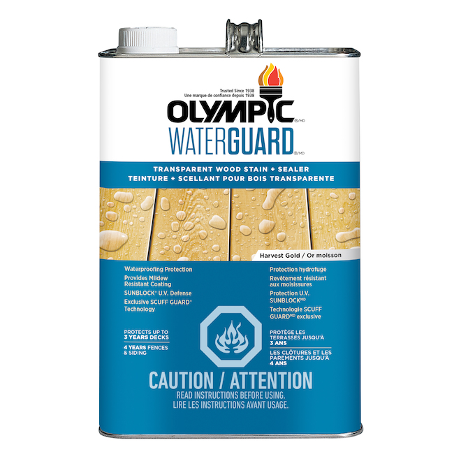 Olympic WaterGuard 3.78-L Pre-Tinted Brown Transparent Exterior Stain and Sealer in One