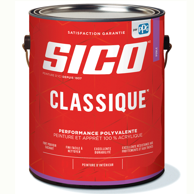 Peinture et apprêt d'intérieur Sico Classique base 3 au fini perle, 3,78 l