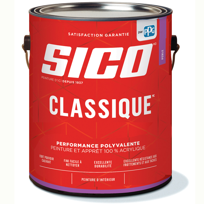 Peinture et apprêt d'intérieur Sico Classique base 3 au fini perle, 3,78 l