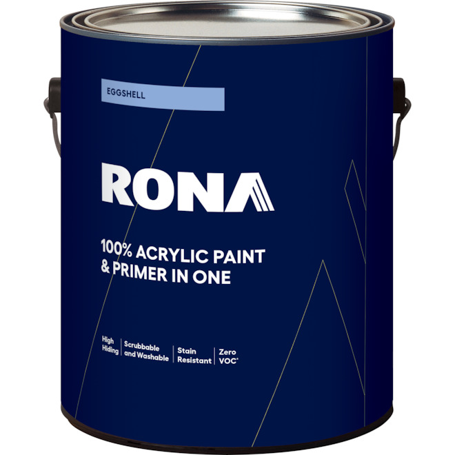 RONA 2-in-1 Acrylic Paint and Primer - Medium Base - Eggshell finish - 3.78-L