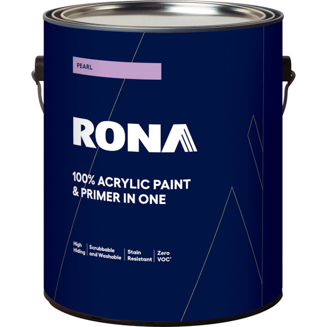 RONA 2-in-1 Acrylic Paint and Primer - White - Pearl Finish - 3.78-L