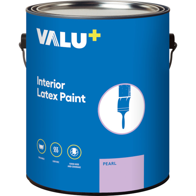 VALU+ Basic Interior Latex Paint/Primer - White - Pearl Finish - 3.78-L