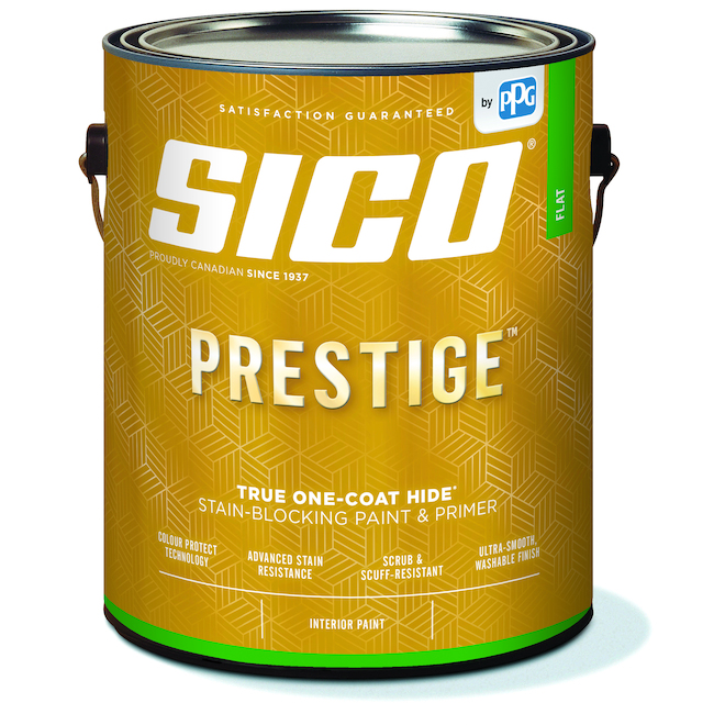 Sico Prestige Stain Blocking One-Coat Paint and Primer - Acrylic - Neutral Base - Flat - 3.78-L