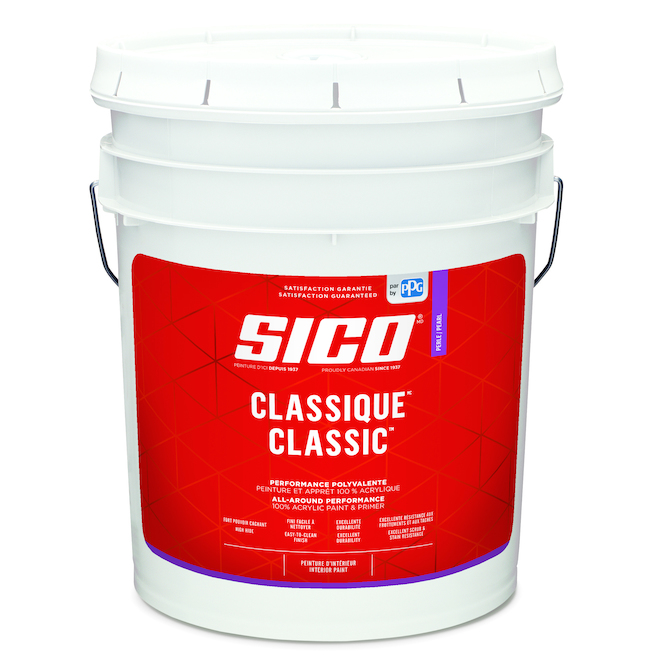 Sico Classic Pearl Finish Paint and Primer - 100% Acrylic - 18.9-L