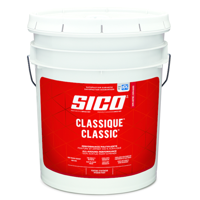 Sico Classic Semi-Gloss Paint and Primer - 100% Acrylic - 18.9-L