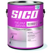 Peinture d'intérieur SICO au latex mat pour plafonds avec indicateur rose, 3,78 L