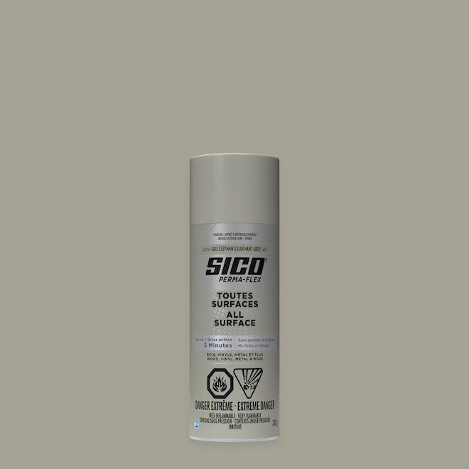 Peinture en aérosol Perma-Flex par Sico, intérieur-extérieur, 340 g, gris éléphant