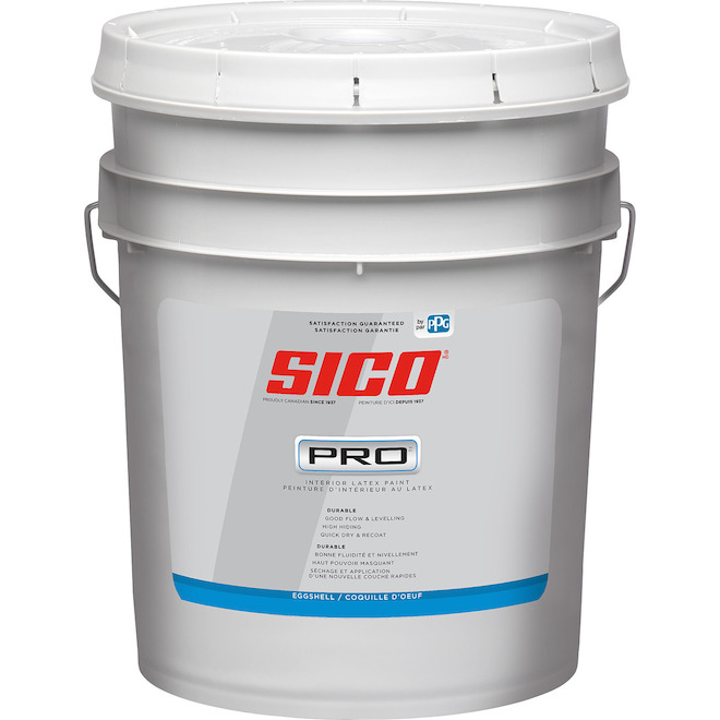 Peinture d'intérieur SICO Pro latex fini coquille d'oeuf 18,9 L blanc