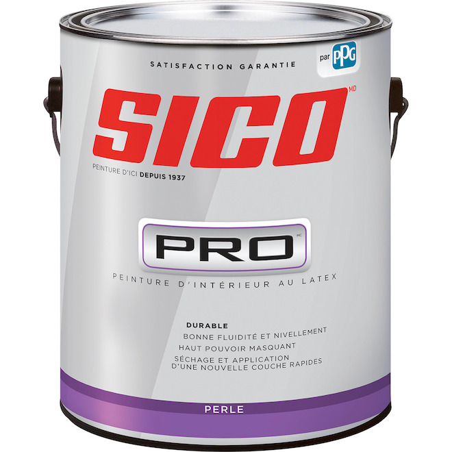 Peinture d'intérieur SICO Pro, latex, 3,78 L, fini perle, blanc