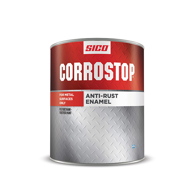 Sico Corrostop Paint Anti-Rust Enamel for Metal Surfaces Flat Black - 946-mL