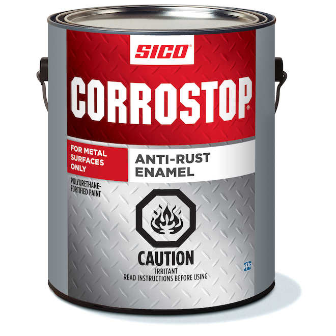 Sico Corrostop Paint Anti-Rust Enamel for Metal Surfaces Flat Black - 3.78-L