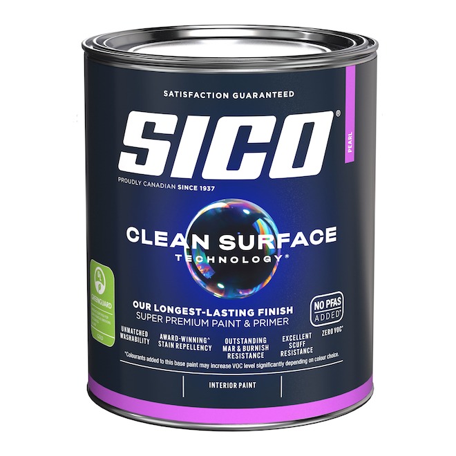 SICO Clean Surface Technology Interior Paint and Primer Medium Base Pearl Finish - 946-mL