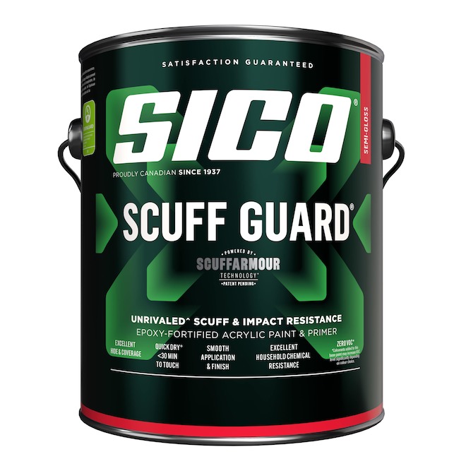 SICO Interior Paint and Primer with Scuff Guard Medium Base with Semi Gloss Finish - 3.78-L