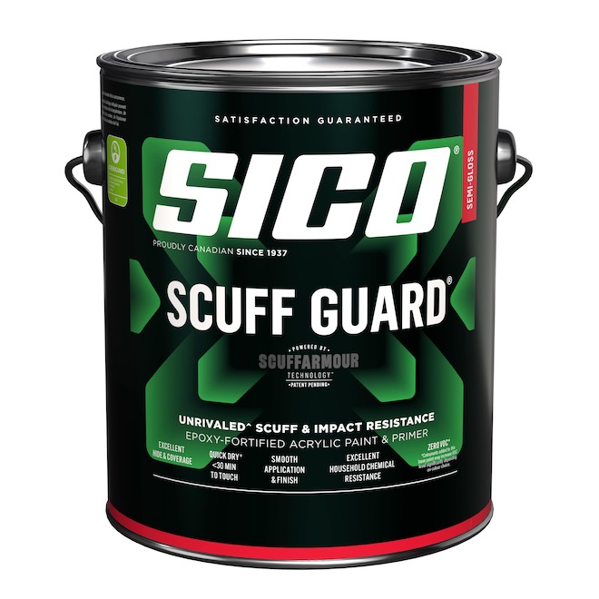 SICO Interior Paint and Primer with Scuff Guard Neutral Base with Semi Gloss Finish - 3.78-L