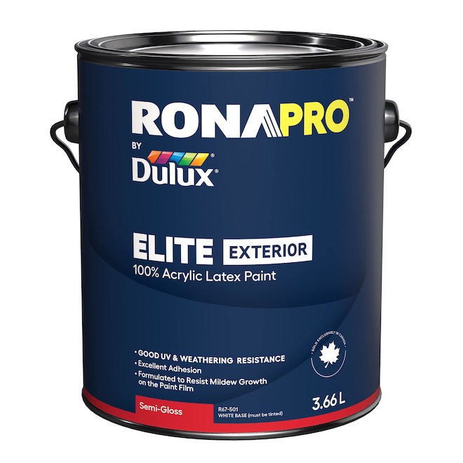 RONAPRO by Dulux ELITE Exterior Paint White Base with Semi Gloss Finish - 3.78-L
