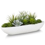 Bouclair 17.75 x 4.31-in Artificial Plant in White Ceramic Pot