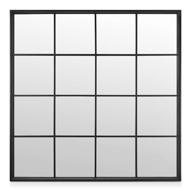 Bouclair 40 x 40-in Black Windowpane Mirror