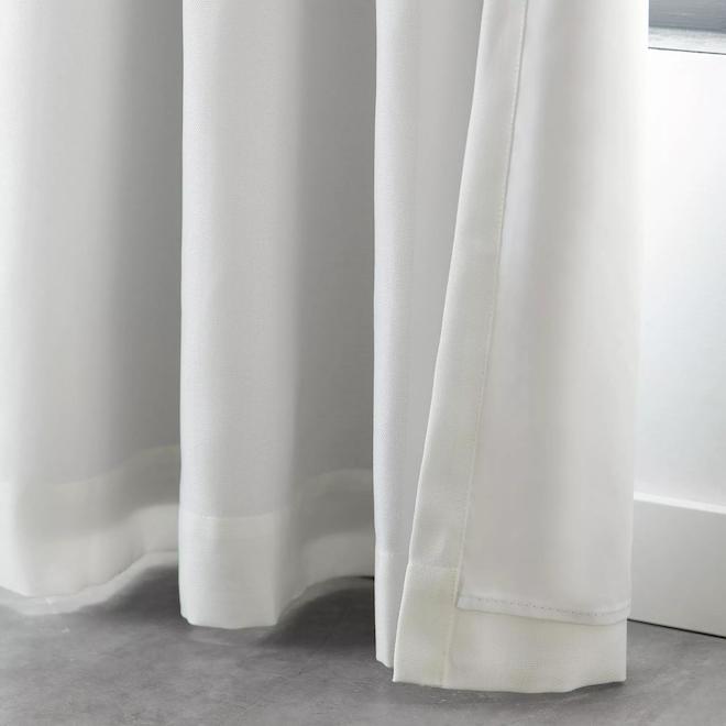 Bouclair 52 x 96-in White Polyester Blackout Curtain