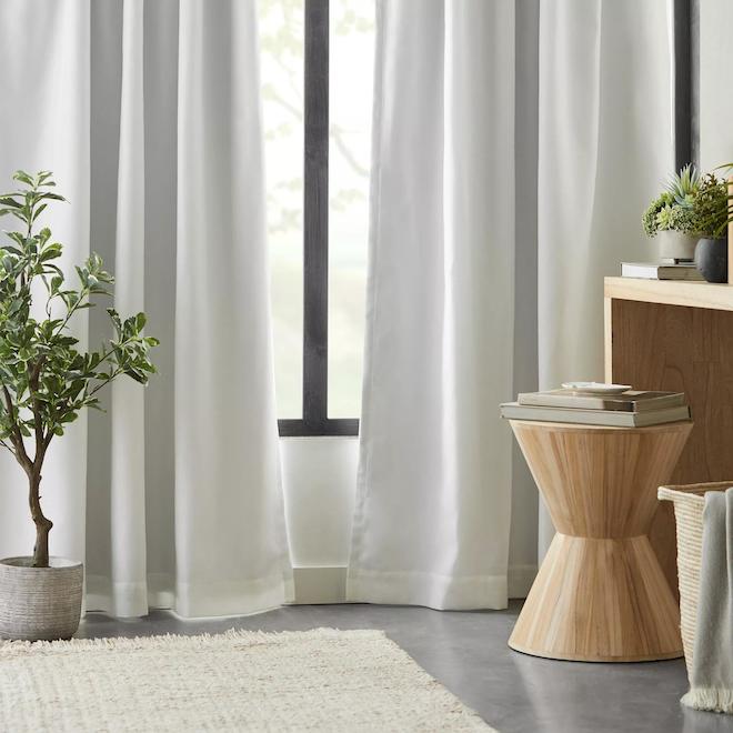 Bouclair 52 x 96-in White Polyester Blackout Curtain