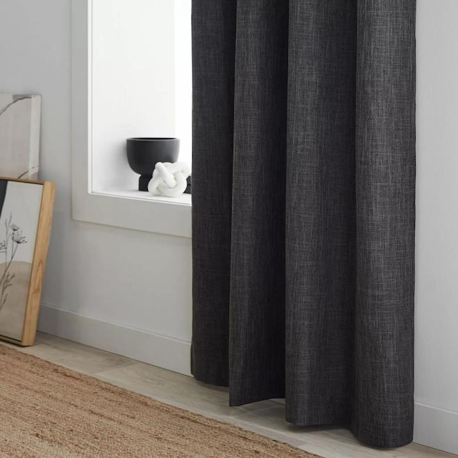 Bouclair 52 x 84-in Charcoal Polyester Blackout Curtain