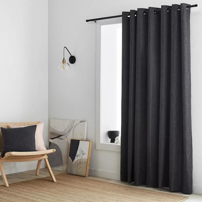 Bouclair 52 x 84-in Charcoal Polyester Blackout Curtain