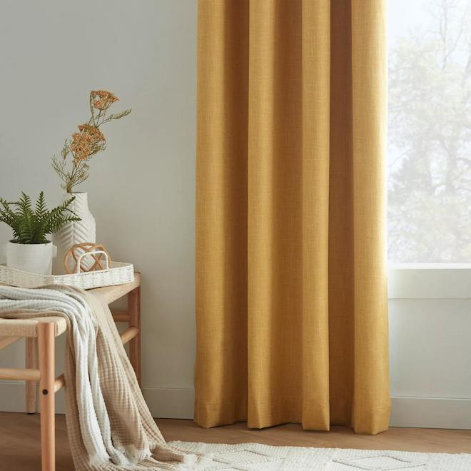 Bouclair 52 x 84-in Yellow Polyester Blackout Curtain