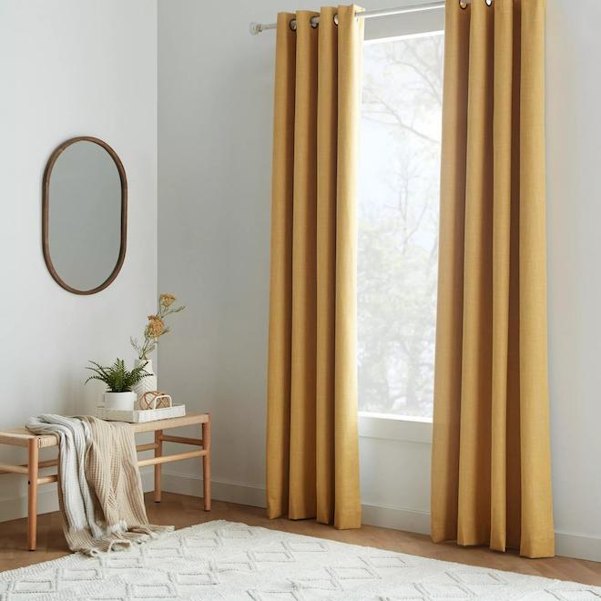 Bouclair 52 x 84-in Yellow Polyester Blackout Curtain