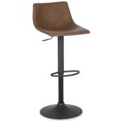 Bouclair 41-in Brown Faux Leather Adjustable Bar Stool