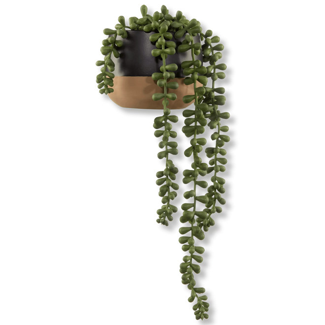 Plante cascade artificielle en pot de céramique noir par Bouclair, 4 po