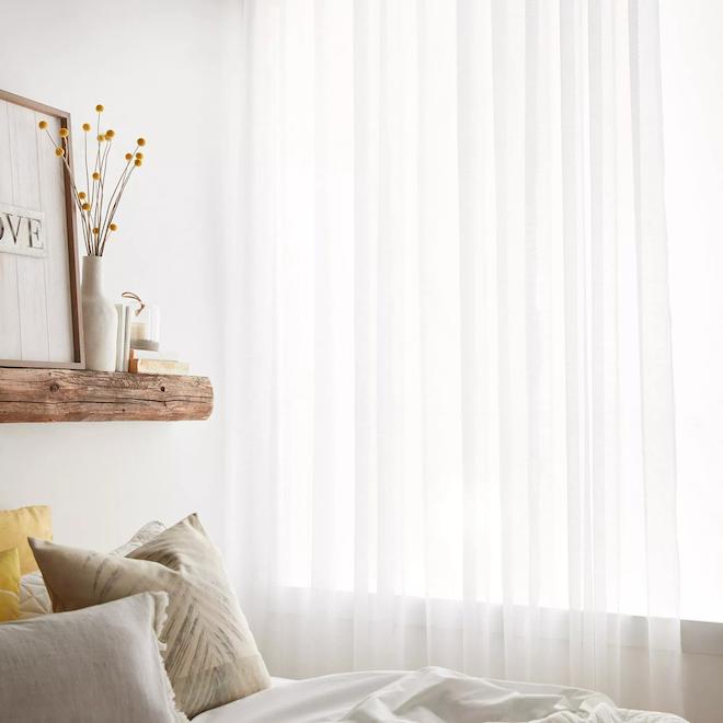 Bouclair 52 x 84-in Ivory Polyester Sheer Curtain