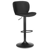 Bouclair 18 x 19.75 x 33.75-in Black Adjustable Counter Stool