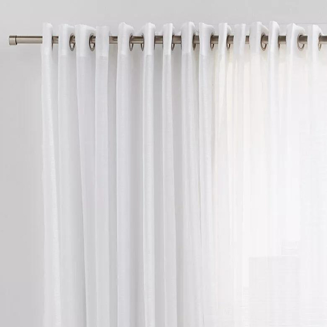 Bouclair 52 x 84-in White Polyester Sheer Curtain