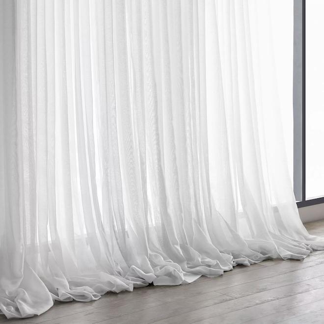 Bouclair 52 x 84-in White Polyester Sheer Curtain