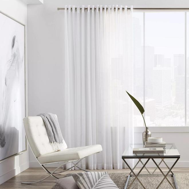 Bouclair 52 x 84-in White Polyester Sheer Curtain
