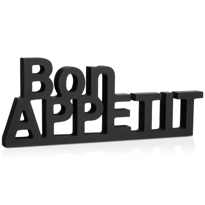 Écriteau Bon Appetit en MDF noir par Bouclair, 5,75 x 14,5 po