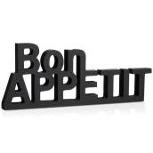 Bouclair Bon Appetit Sign in Black MDF - 5.75 x 14.5-in