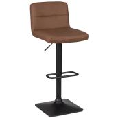 Bouclair 42.50-in Brown Faux Leather Adjustable Bar Stool